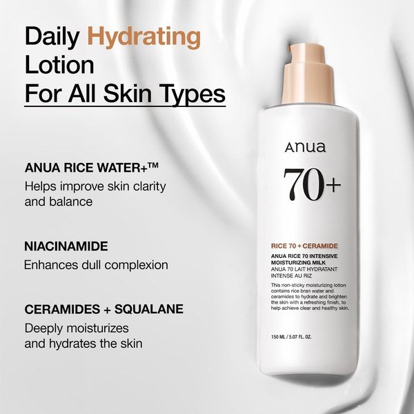 ANUA ANUA Rice 70 Intensive Moisturizing Milk Lotion - Ingredients View - for Sale in Kenya