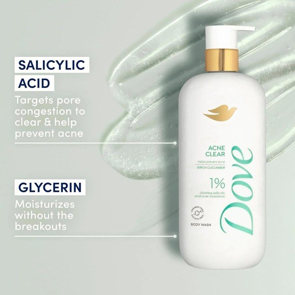 Dove Dove Body Wash Acne Clear 1% salicylic acid - Angle View - for Sale in Kenya