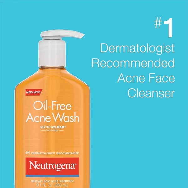 Neutrogena Neutrogena Acne Oil-Free Facial Cleanser + Salicylic Acid - Angle View - for Sale in Kenya