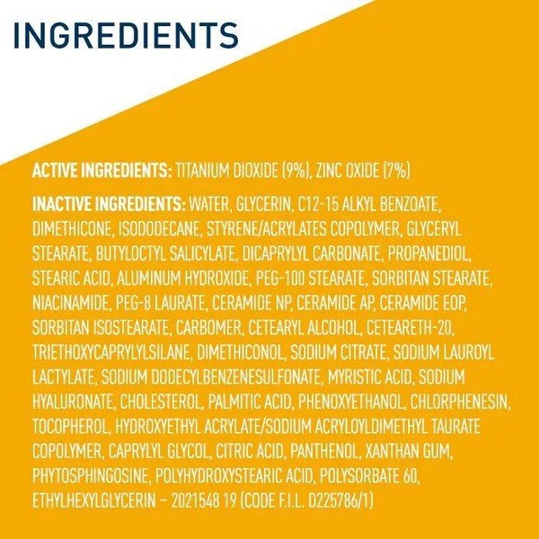 Cerave Cerave SPF 50 Hydrating Mineral Sunscreen (Body) - Ingredients View - for Sale in Kenya