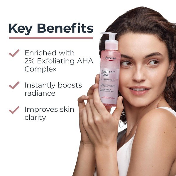 Eucerin Eucerin Radiant Tone Face Cleanser Gel with 2% Exfoliating AHA Complex - Back View - for Sale in Kenya