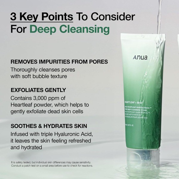 ANUA ANUA Heartleaf Quercetinol Pore Deep Cleansing Foam - Angle View - for Sale in Kenya