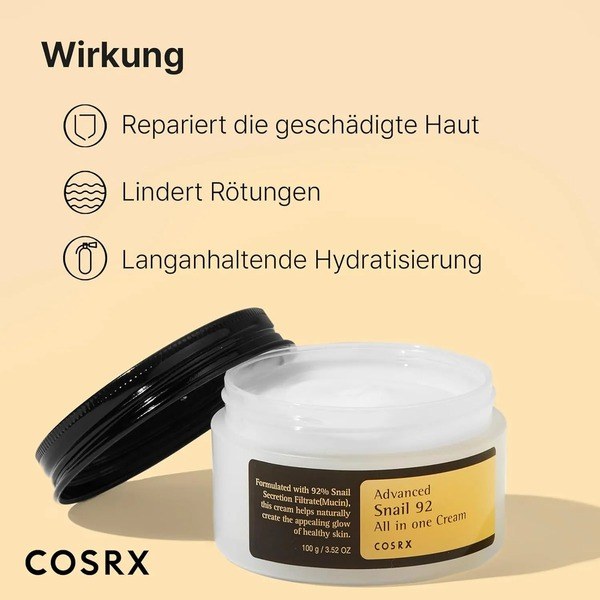 COSRX COSRX Snail Mucin 92% Moisturizer 3.52oz/ 100g Korean Skincare - Ingredients View - for Sale in Kenya