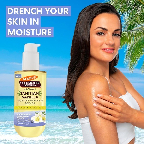 PALMERS Palmer's Cocoa Butter Tahitian Vanilla Body oil - Angle View - for Sale in Kenya