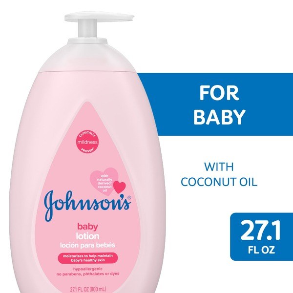 Johnson's Johnson's Moisturizing Pink Baby Body Lotion with Coconut Oil, 27.1 oz - Front View - for Sale in Kenya