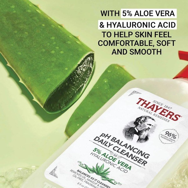 Thayers Thayers pH Balancing Gentle Face Wash with Aloe Vera and Hyaluronic Acid, 8oz - Angle View - for Sale in Kenya