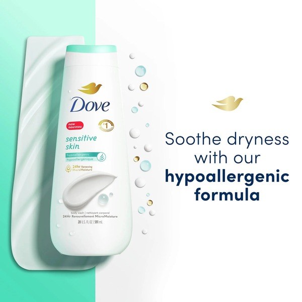 Dove Dove Sensitive Skin Gentle Hypoallergenic Body Wash 20 fl oz - Angle View - for Sale in Kenya