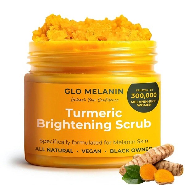 Glo Melanin GLO Melanin Turmeric Scrub for Dark Spots Brightening 110g - Front View - for Sale in Kenya