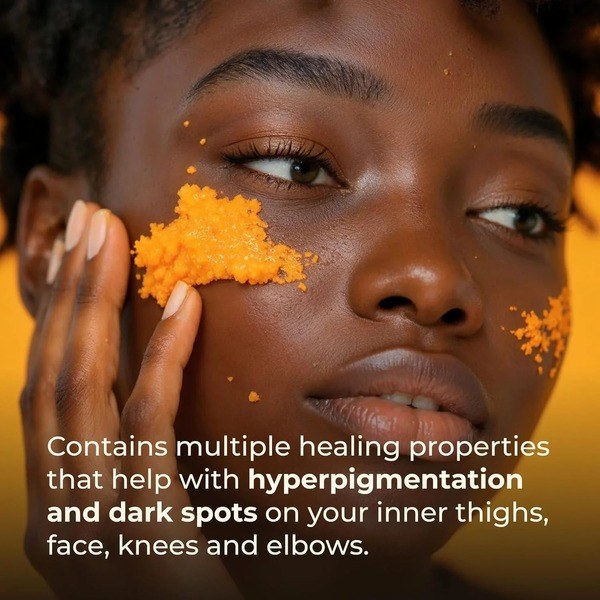 Glo Melanin GLO Melanin Turmeric Scrub for Dark Spots Brightening 110g - Angle View - for Sale in Kenya