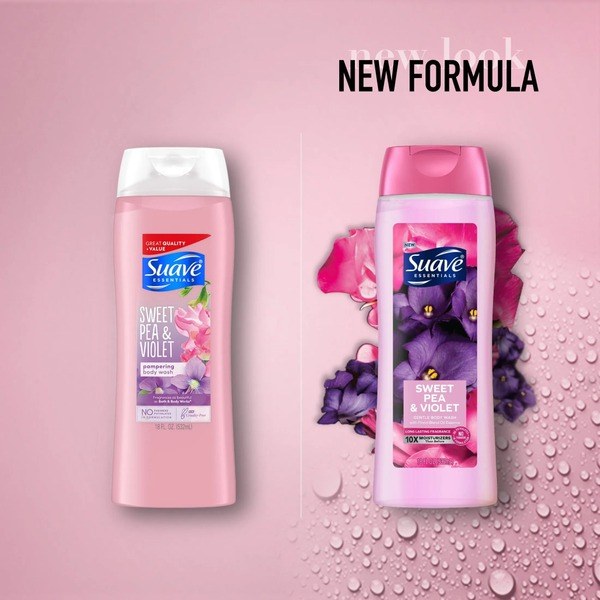 Suave Suave Essentials Gentle Body Wash, Sweet Pea & Violet, 18 oz - Ingredients View - for Sale in Kenya