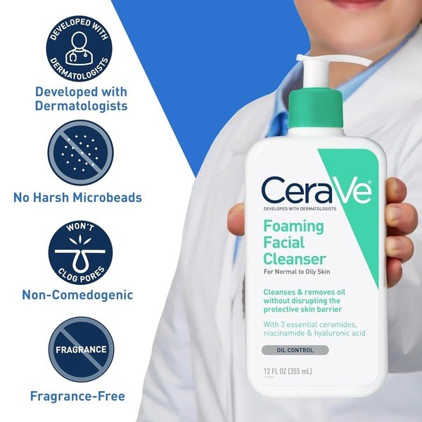 CeraVe CeraVe Foaming Facial Cleanser 473ml - Angle View - for Sale in Kenya