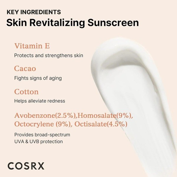 COSRX COSRX Vitamin E Vitalizing Face Sunscreen SPF 50, 1.69 fl oz - Ingredients View - for Sale in Kenya