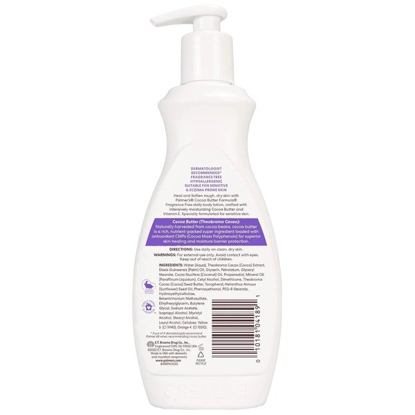 Palmer's Palmer's Cocoa Butter Formula Fragrance Free Body Lotion - Back View - for Sale in Kenya