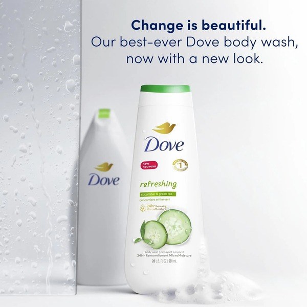 Dove Dove Refreshing Body Wash Cucumber and Green Tea 20 oz - Back View - for Sale in Kenya
