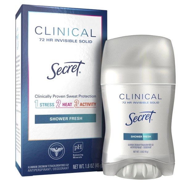 Secret Secret Clinical Strength Invisible Solid Antiperspirant & Deodorant for Women, Shower Fresh, 1.6 oz - Back View - for Sale in Kenya