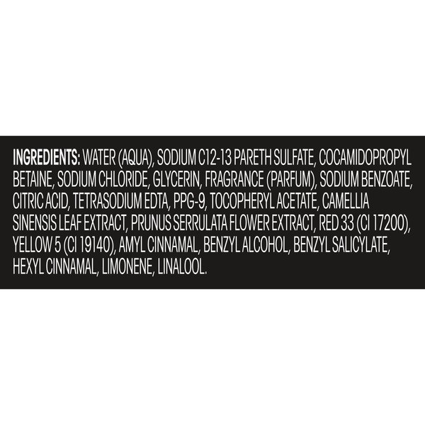 Suave Suave Wild Cherry Blossom Body Wash - Ingredients View - for Sale in Kenya