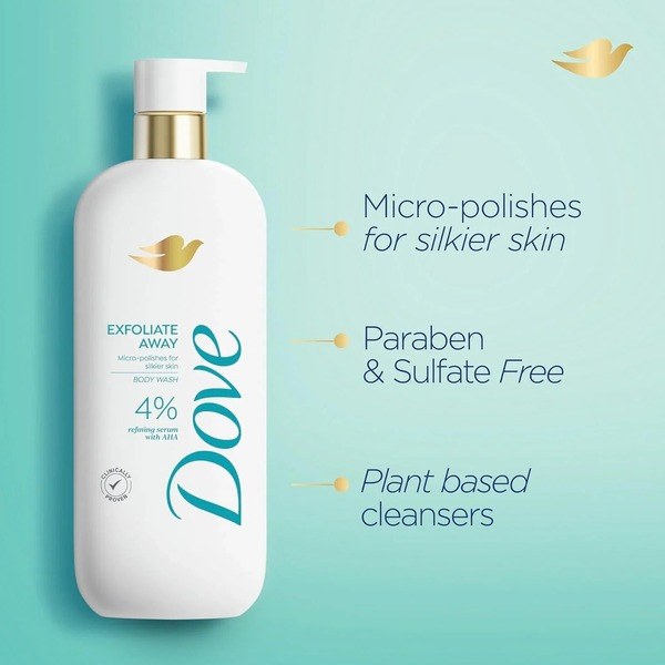 Dove Dove Body Wash Exfoliate Away + AHA - Back View - for Sale in Kenya