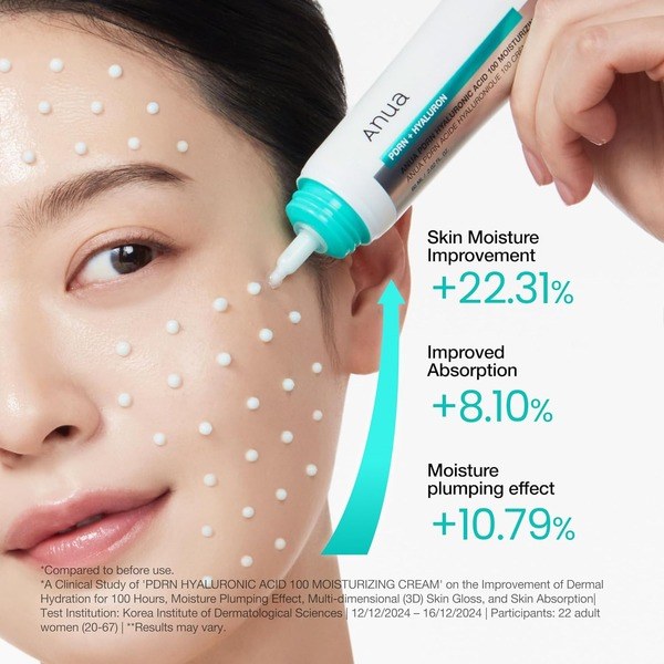 Anua ANUA PDRN Hyaluronic Acid 100 Moisturizing Cream - Angle View - for Sale in Kenya
