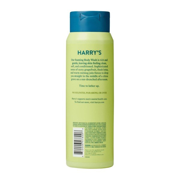 Harry's Harry's Men's Cleansing Body Wash, Grove Scent, 16 fl oz - Back View - for Sale in Kenya