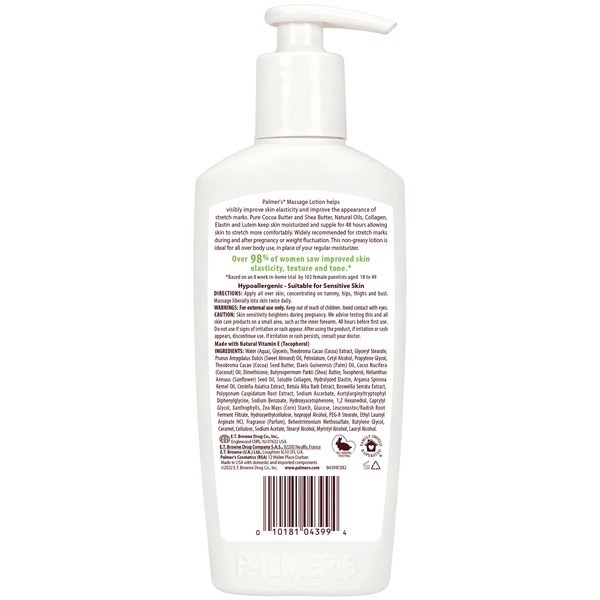Palmer's Palmer's Cocoa Butter Formula Massage Lotion for Stretch Marks and Pregnancy Skincare - Ingredients View - for Sale in Kenya