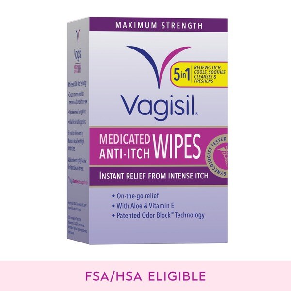 Vagisil Vagisil Anti-Itch Medicated Wipes, 12 Count Unscented - Front View - for Sale in Kenya