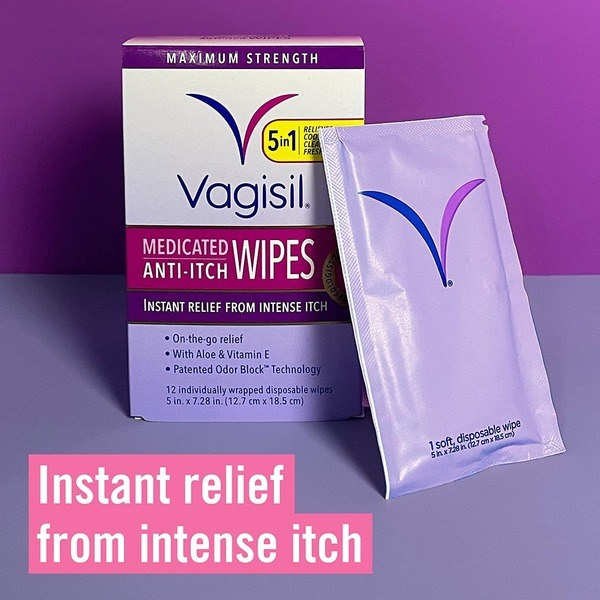 Vagisil Vagisil Anti-Itch Medicated Wipes, 12 Count Unscented - Ingredients View - for Sale in Kenya