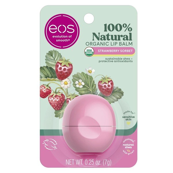 eos eos 100% Natural & Organic Lip Balm Strawberry Sorbet - Front View - for Sale in Kenya