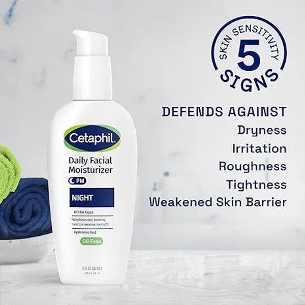 Cetaphil Cetaphil Night Moisturizer for Face, Hydrating Facial Moisturizer with Hyaluronic Acid - Back View - for Sale in Kenya
