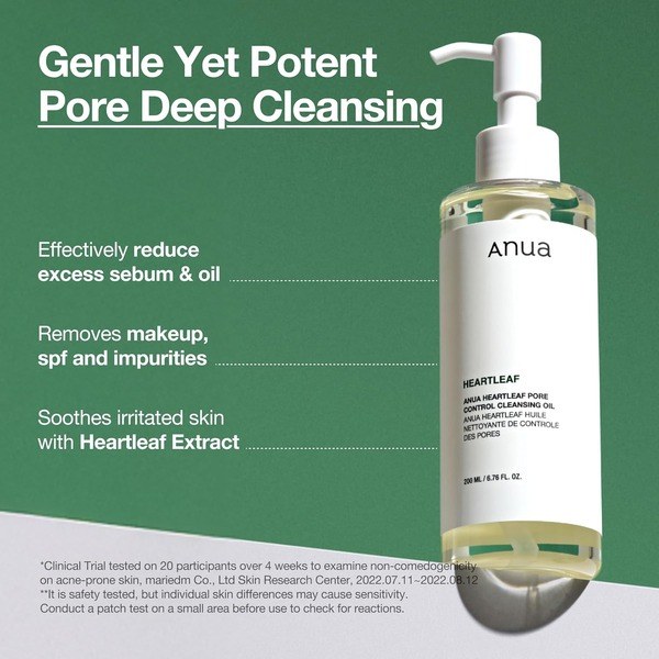 Anua Anua Heartleaf Pore Control Cleansing Oil - Back View - for Sale in Kenya