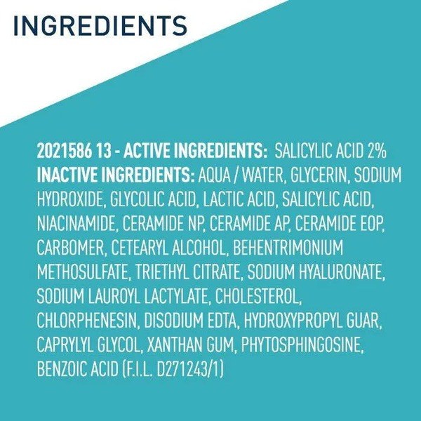 Cerave Cerave Hydrating Acne Control Gel - Ingredients View - for Sale in Kenya
