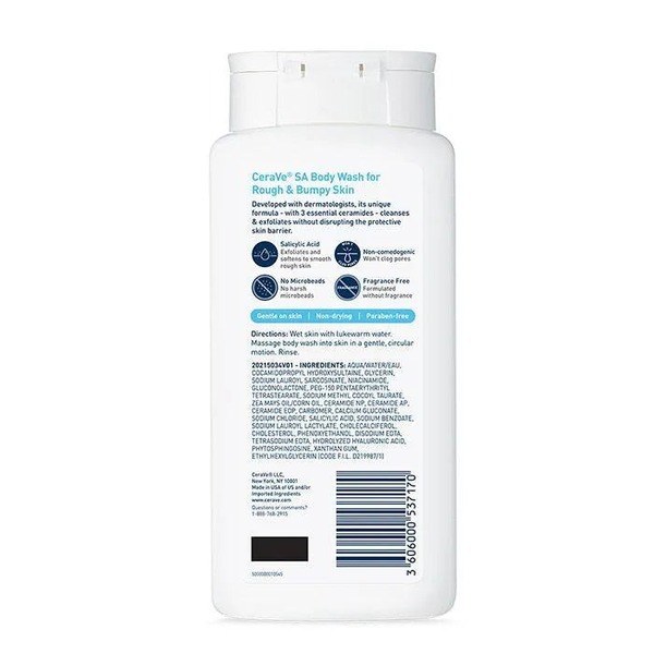 Cerave Cerave Salicylic Acid Body Wash for Rough & Bumpy Skin - Back View - for Sale in Kenya