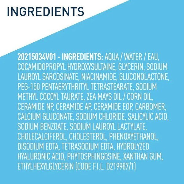Cerave Cerave Salicylic Acid Body Wash for Rough & Bumpy Skin - Ingredients View - for Sale in Kenya