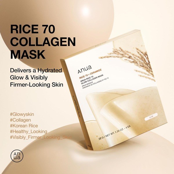 ANUA ANUA Rice 70 Glow Collagen Overnight Face Mask - Back View - for Sale in Kenya
