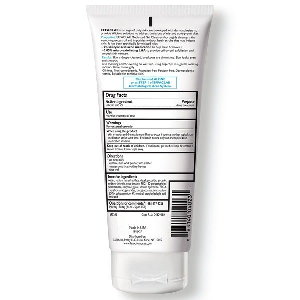 La Roche Posay La Roche-Posay Effaclar Medicated Gel Cleanser, 2% Salicylic Acid 200mls - Angle View - for Sale in Kenya