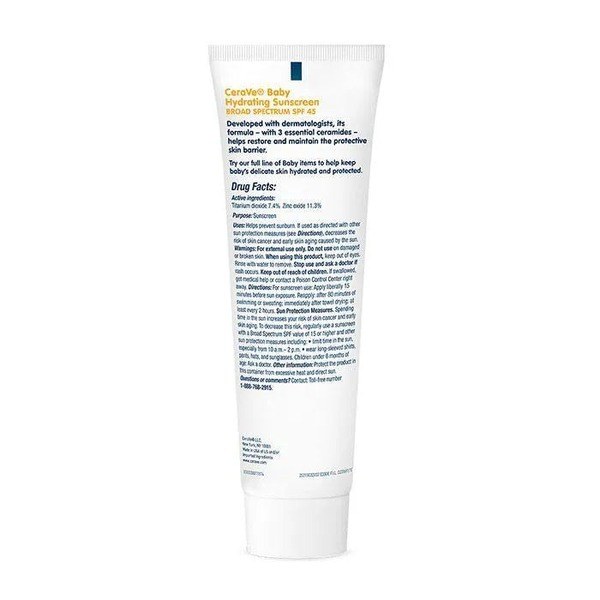 Cerave CeraVe Mineral Baby Sunscreen SPF 45 Baby Sun Lotion - Back View - for Sale in Kenya